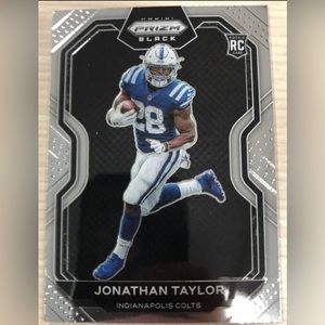 2020 Panini Chronicles Jonathan Taylor Prizm Black Rookie Card #PB-7 Colts